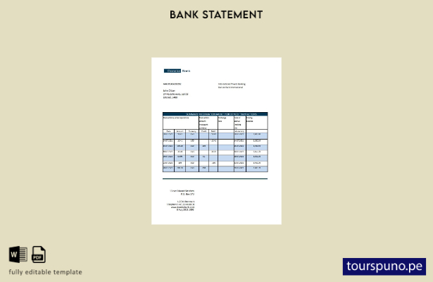 listo para imprimir plantilla de Excel de extracto bancario de Danskebank de Din